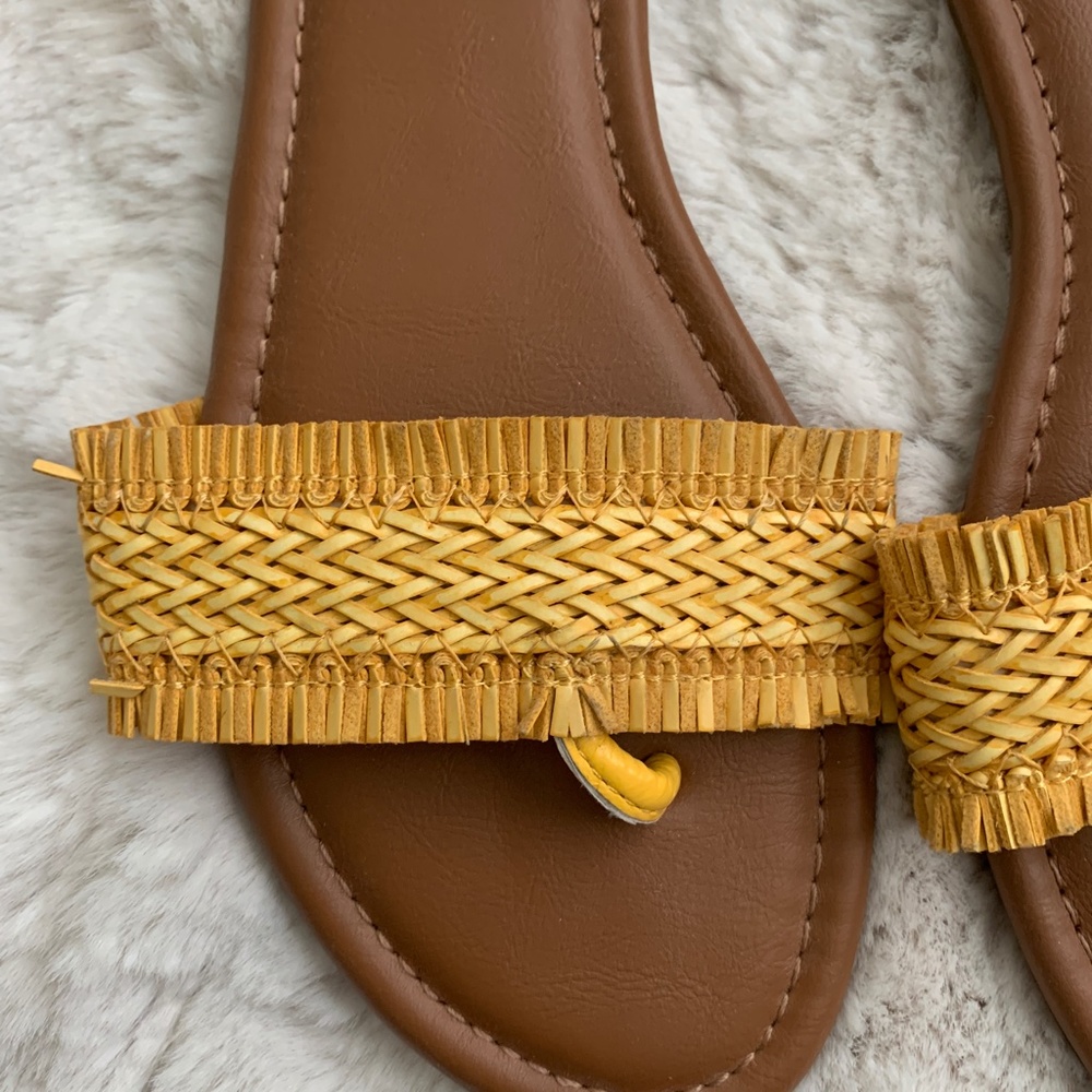 Sugar Yellow Rattan Sandals- Size 9 - Picture 4 of 6